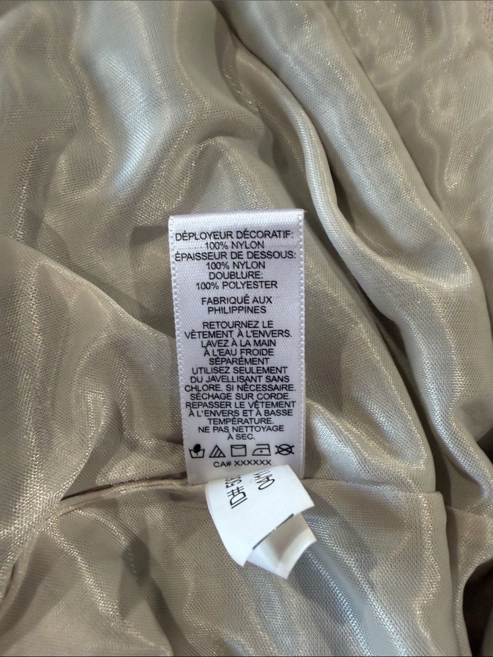 Express Champagne-Tone Sparkle Ruched Midi Dress - Picture 9 of 9